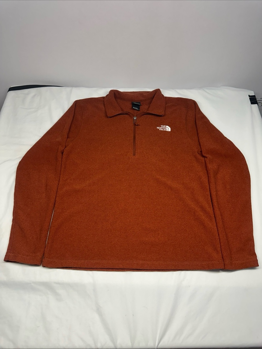 The North Face Men's Zip-Up Sweater - Rust Orange